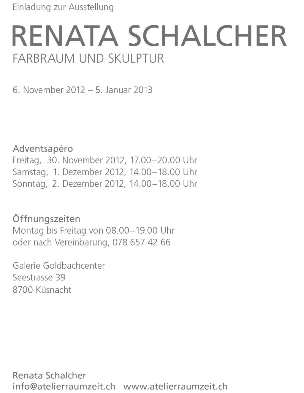 Ausstellung Farbraum & Skulptur, Galerie Goldbachcenter, 2013 Bild 2