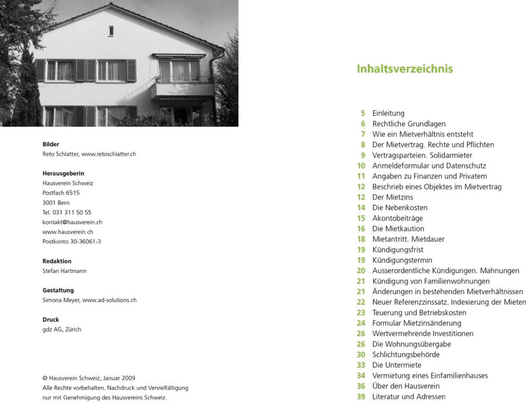 Broschüre Hausverein Schweiz, 2008 Bild 3