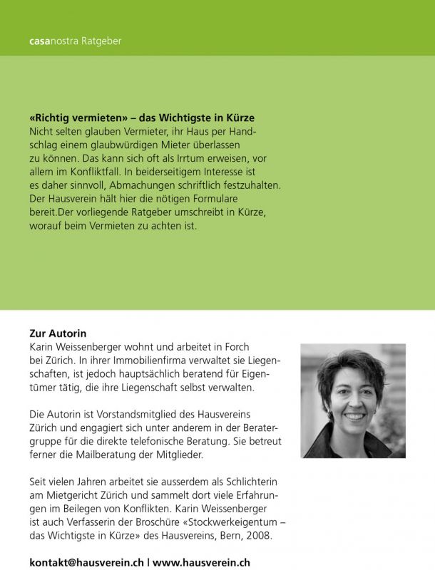 Broschüre Hausverein Schweiz, 2008 Bild 4